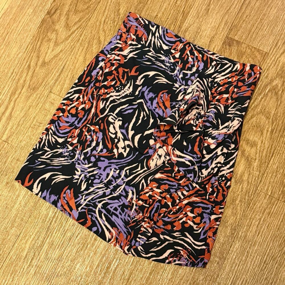 Suncoo Paris Multicolored Abstract Jupe Fidji Ruffle Accent Mini Skirt Size T1